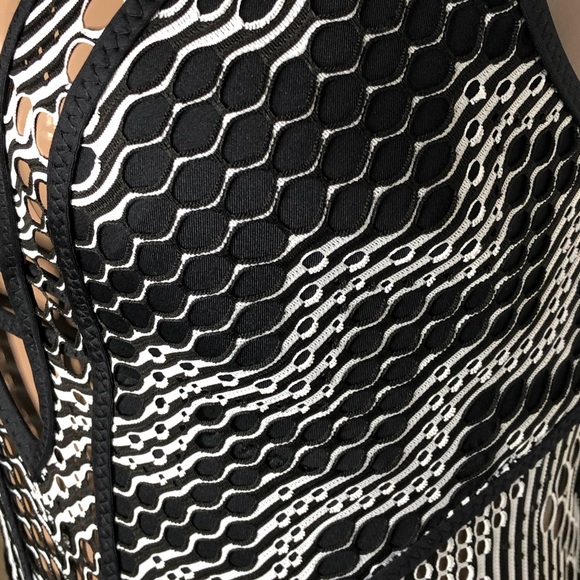 BECCA Reveal Plunge Crochet Back Tie Swimsuit - Picture 2 of 3